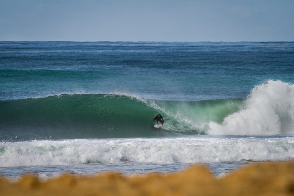 Joan Duru is very at home in hollow beach breaks, on both his fore and backhands. Photo Luke Gartside